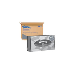 Kleenex Facial Tissues 8815-2 Ply Boxed White Tissues - 40 Flat Tissue Boxes x 100 (4,000 Sheets Total)