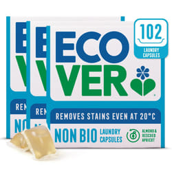 Ecover Non-Bio Washing Capsules - Laundry Capsules/Tablets - Laundry Detergent with Clean and Fresh Almond & Rescued Apricot Scent, 3X Pack of 34