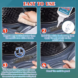 Mould Remover Gel, Household Mould and Mildew Remover and Cleaner for Black Washing Machine, Kitchen, Bathroom Sink, Tile, Grout, Stains, 5 fl oz (5