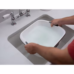 Addis Premium Soft Grip Large Rectangular Washing Up Bowl, 9.5 litre, White and Grey