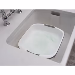 Addis Premium Soft Grip Large Rectangular Washing Up Bowl, 9.5 litre, White and Grey