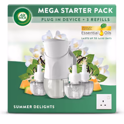 Air Wick Plug in Diffuser Bundle Kit, Summer delight, 1 Device & 3 Refill (19ml), Long Lasting Fragrance, Lasts up to 300 day ...