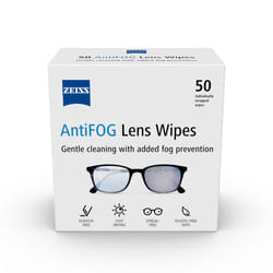 ZEISS AntiFOG Wipes, Lens Cleaner for Glasses, Cameras & Binoculars, Individually Packed Single Use Disposable Cloths in Sachets, for Handy and