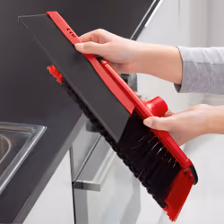 Vileda 160496 DuActiva 2-in-1 Anti-Dust Broom Plus Dustpan Set, Red/Black, 14.1 x 29.4 x 81 cm
