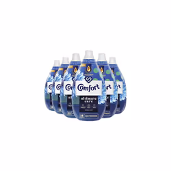 Comfort Ultimate Care Fresh Sky Ultra-Concentrated Fabric Conditioner bottle made of 100% recycled plastic* for complete clot ...