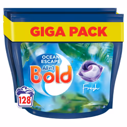 Bold All-in-1 PODS, Washing Liquid Detergent Tablets / Capsules 128 Washes (64X2) Ocean Escape, Washing Detergent For Brillia ...