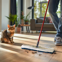 Vileda Pet Pro Microfibre Flip Mop,Captures up to 3x more pet hair, 2-sided mop pad for versatile cleaning,Suitable for dry and wet cleaning Ergonomic