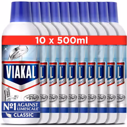 Viakal Limescale Remover Liquid, Classic, Cleaning Products, Bathroom Cleaner, 5 Litre (500 ml x 10)
