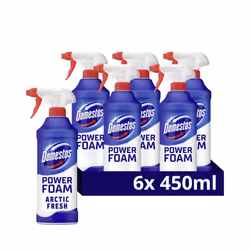 Domestos Power Foam Arctic Fresh Toilet & Bathroom Cleaner Spray sprays upside down & eliminates 99.99% of germs for cleaning ...