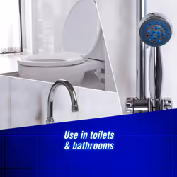 Domestos Power Foam Arctic Fresh Toilet & Bathroom Cleaner Spray sprays upside down & eliminates 99.99% of germs for cleaning inside the toilet &