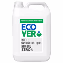 Ecover Zero Washing Up Liquid Refill, Washing Up Soap, Tough on Grease and Grime, Dermatologically Tested, 1 x 5L