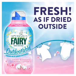 Fairy Outdoorable Fabric Conditioner, Cherry Blossom and Nordic Cotton, 424 Washes (8x53), Ultra Concentrated Formula For Sensitive Skin,