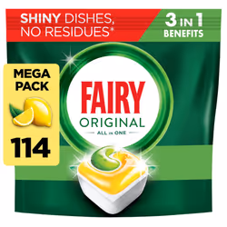 Fairy Original All in One Auto Dishwashing Tablet Lemon, 114ct (6x19ct)