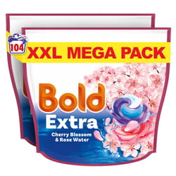 Bold EXTRA PODS? Washing Liquid Laundry Detergent Capsules 104 Washes (52 x 2), Cherry Blossom & Rose Water, Extra Stain And Odour Removal, With