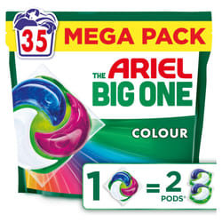 Ariel The Big One PODS Laundry Capsules, 35 Washes, Colour ? 2X Stain & Odour Removal, Fast Dissolving in Cold