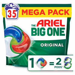 Ariel The Big One PODS Laundry Capsules, 35 Washes, Original ? 2X Stain & Odour Removal, Fast Dissolving in Cold