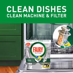 Fairy Platinum All-In-1 Lemon Dishwasher Tablets, 126 Tablets, Bulk Pack for Powerful Cleaning Action