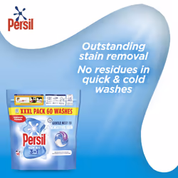 Persil Non Bio 3 in 1 Washing Capsules laundry capsules gentle next to sensitive skin for outstanding stain removal in quick & cold washes 60 washes