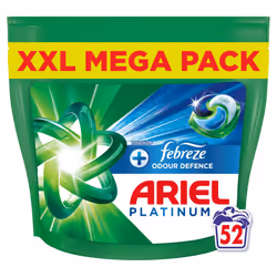 Ariel Platinum PODS, Washing Liquid Laundry Detergent Capsules 52 Washes, +Touch Of Febreze Odour Defence, Extra Stain & Odou ...