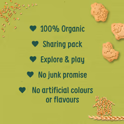 Organix Farm Animal Biscuits, Organic Toddler Snack, 12+ Months, 100 g (Pack of 5)