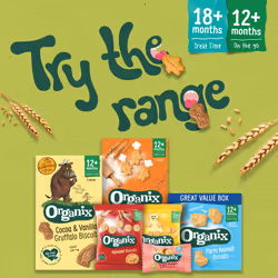 Organix Farm Animal Biscuits, Organic Toddler Snack, 12+ Months, 100 g (Pack of 5)