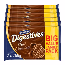 McVitie's Milk Chocolate Digestive Twin Pack, 532 g (Pack of 6)