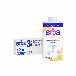 SMA PRO Growing-Up Baby Milk - 1-3 Years | Ready to Use Liquid Formula Milk 200 ml (Pack of 12)