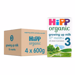 HiPP Organic 3 Growing up Baby Milk Powder Formula, From 12 Months, 600g (Pack of 4)