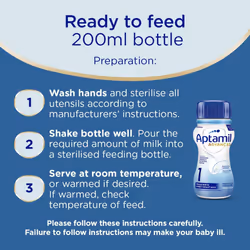 Aptamil Advanced 1 First Infant Baby Milk Ready to Use Liquid Formula, from Birth, 200ml (Pack of 12)