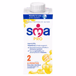SMA PRO Follow On Baby Milk, Ready To Drink, 6 Months+, 200 ml (Pack of 12)