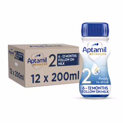 Aptamil Advanced 2 Follow On Baby Milk Ready to Use Liquid Formula, 6-12 Months, 200 ml (Pack of 12)
