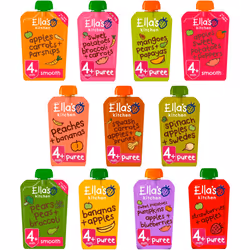 Ella's Kitchen Organic Stage 1 Mixed Variety Pack, Weaning 4+ Months Baby Food - Pack of 11 x 120g Pouches
