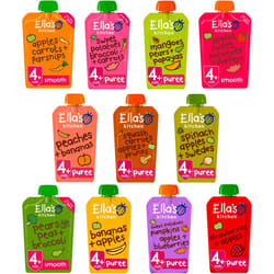 Ella's Kitchen Organic Stage 1 Mixed Variety Pack, Weaning 4+ Months Baby Food - Pack of 11 x 120g Pouches