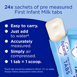 Aptamil 1 First Baby Milk Formula Pre-Measured Tabs, From Birth, 120 Tabs (Pack of 4) - 1 tab = 1 scoop (23g)