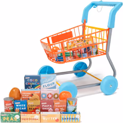 Casdon Shopping Trolley. Colourful Toy Shopping Trolley For Children Aged 3+. Equipped With Everything Needed For An Exciting ...