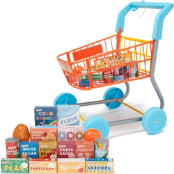 Casdon Shopping Trolley. Colourful Toy Shopping Trolley For Children Aged 3+. Equipped With Everything Needed For An Exciting Shopping Trip