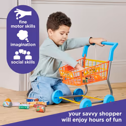 Casdon Shopping Trolley. Colourful Toy Shopping Trolley For Children Aged 3+. Equipped With Everything Needed For An Exciting Shopping Trip