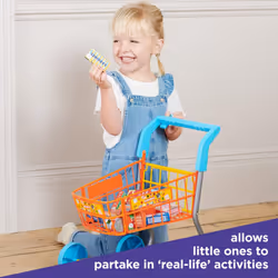 Casdon Shopping Trolley. Colourful Toy Shopping Trolley For Children Aged 3+. Equipped With Everything Needed For An Exciting Shopping Trip