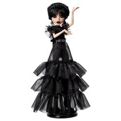 Monster High Wednesday Doll, Rave?N Wednesday Collectible in Black Gothic Gown inspired by Dance Scene, Premium Accessories and Doll Stand, HXJ03