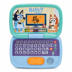 VTech Bluey Game Time Laptop, Interactive Learning Laptop with Pre-School Content, Official Bluey Character Toy for Kids, Letters, Numbers, Music,