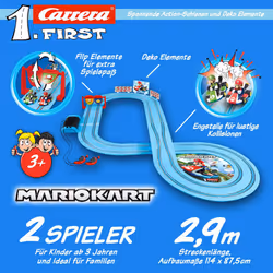 Carrera FIRST 20063028 Mario Kart - FIRST Slot Racing Track, For Children From 3 Years And Adults, 2.9 Metres, With Mario Kart - Mario & Mario Kart -
