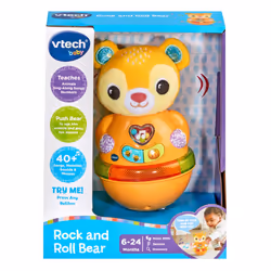 VTech Baby Rock and Roll Bear, Interactive Wobble Toy with Motion Sensor for Cause and Effect Play, Phrases, Sounds and Songs for Sensory and Motor