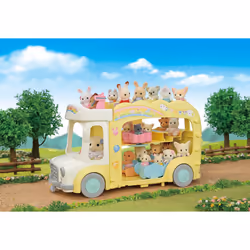 Sylvanian Families - 5744 Rainbow Fun Nursery Bus - Dollhouse Playsets