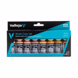 Vallejo Model Color Face Skin Colours Acrylic Paint Set - Assorted Colours (Pack of 8), Brown, 17 ml (Pack of 8)