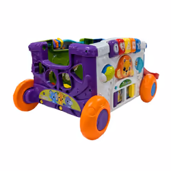 VTech Baby Sort & Discover Activity Wagon, Pull Along Light-up Activity Panel with Manipulatives, Animals, Numbers & Colours, Interactive Toy, Gift