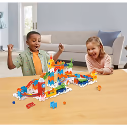 VTech Marble Rush Launch Pad, Construction Toys for Kids with 10 Marbles and 75 Building Pieces, Electronic Track Set for Boys & Girls, Colour-Coded