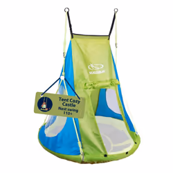 HUDORA Cosy Castle Tent Cover - Tent cover for HUDORA Nest Swing 90 & 110/120 in blue/lemon - Polyester swing tent for indoor ...