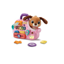 VTech Baby Cutie Puppy Carrier, Interactive Role-Play Toy with 6 Accessories, Light-up Buttons with Music, Sounds & Phrases, Gift for Babies 9, 18, 24