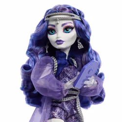 Monster High Spectra Vondergeist Doll with Pet Ferret Rhuen and Accessories like Backpack, Tablet, Snacks and More, HXH77