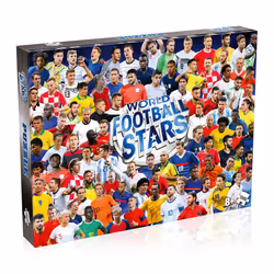 Winning Moves World Football Stars 1000 Piece Jigsaw Puzzle Game, Piece together football players including Harry Kane, Pele, ...